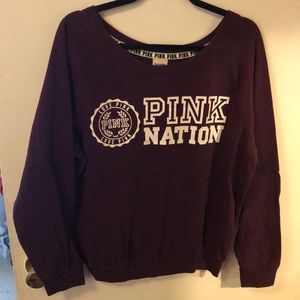 Large Burgundy Pink Nation Sweatshirt